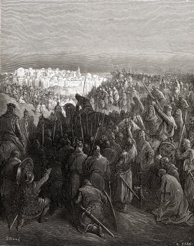 Enthusiasm of the Crusaders in Constantinople in 1204, illustration from 
